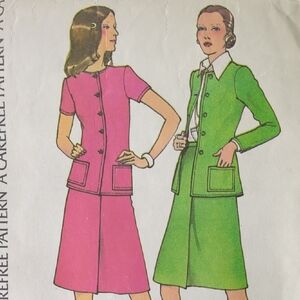 McCall's 3591 Vintage 70s Jacket Skirt Suit Sewing Pattern Size 14 Uncut